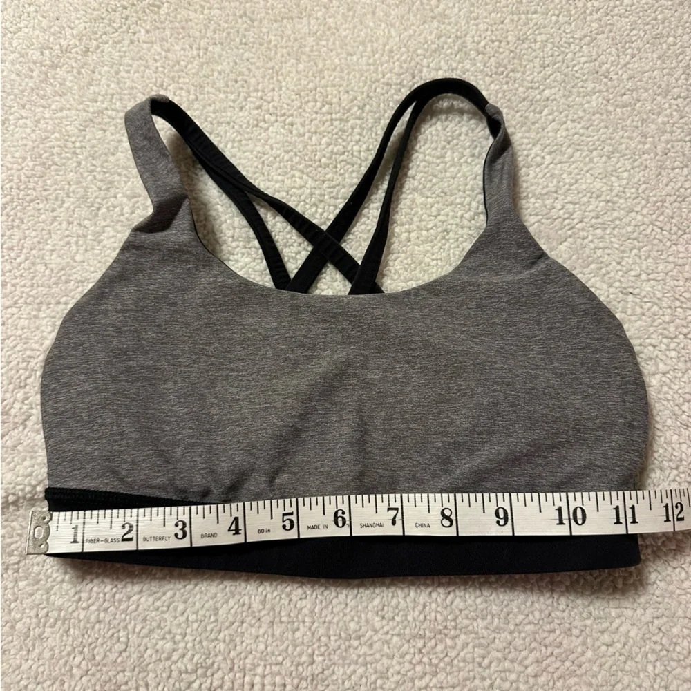 Lululemon Energy Strappy Sports Bra Heathered Gray Black